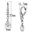 Sterling silver vacation jewelry earrings with a sparkling gemstone drop design