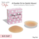 Original sticky boobs adhesive bra in B-C cup, designed for comfort and flexible fit for stylish outfits