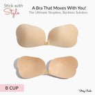 Sticky Boobs Reusable Adhesive Bra for Women in B Cup, perfect for strapless and backless outfits