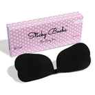 Sticky Boobs Reusable Adhesive Bra for Women in Black with B Cup Support and Packing