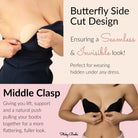 Reusable adhesive bra for women with butterfly side cut design for a seamless look under dresses