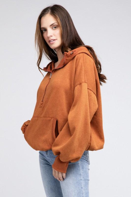 Women's Sweatshirts & Hoodies Stitch Detailed Elastic Hem Hoodie