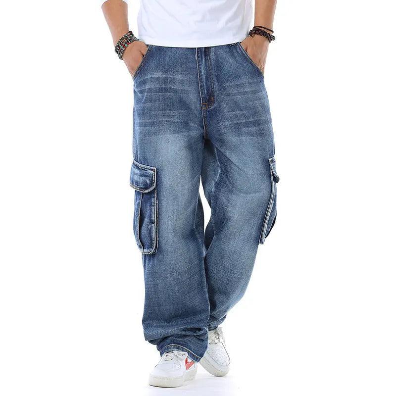 Men's Pants - Jeans Straight Cargo Pocket Baggy Jeans