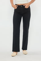 Women's straight leg blue jeans, perfect for casual outings