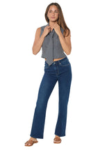 women's straight leg blue jeans, denim, casual wear
