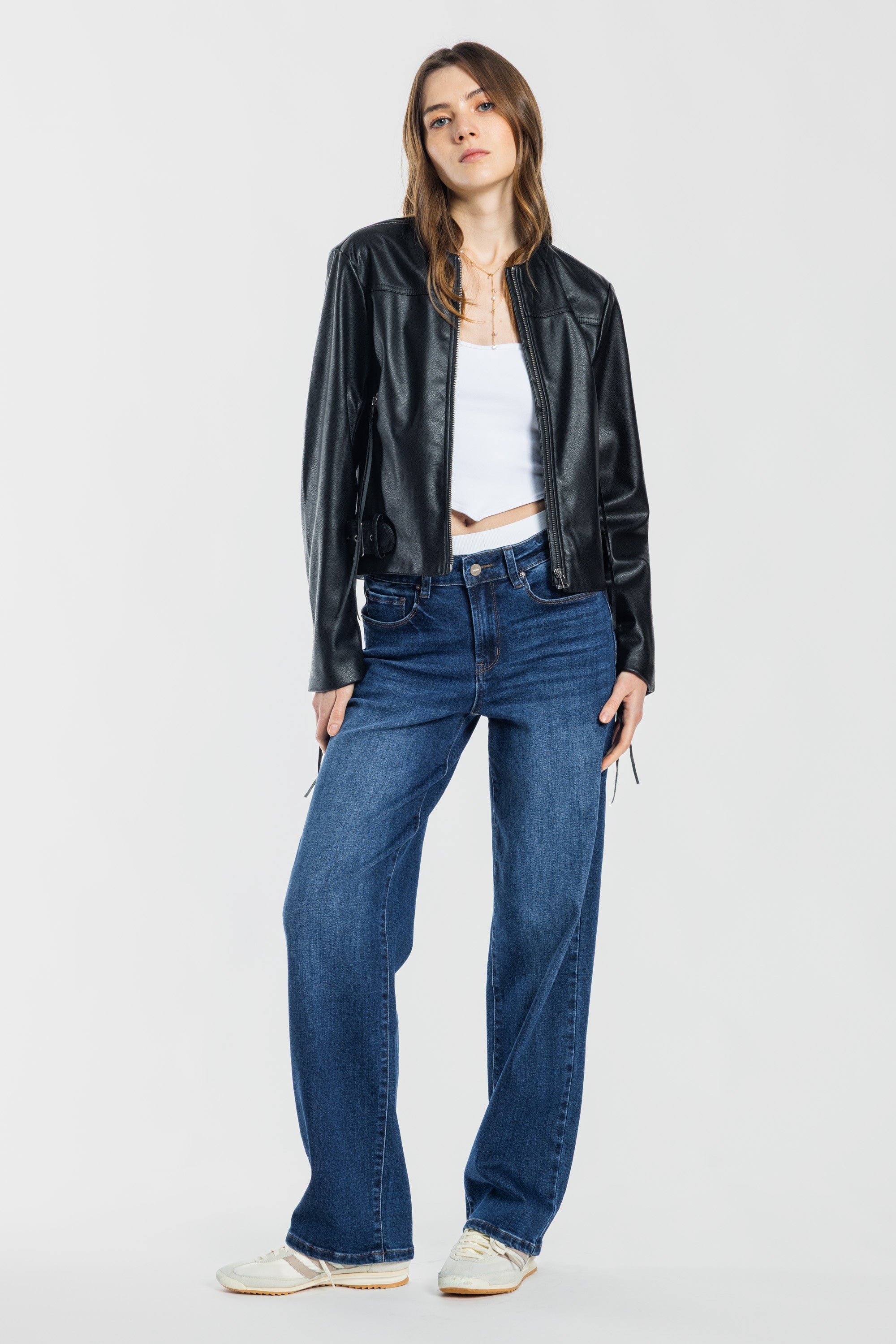 Shop ENJEAN women's straight leg blue jeans for casual everyday wear