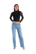 Shop ENJEAN women's straight leg blue jeans for casual everyday wear