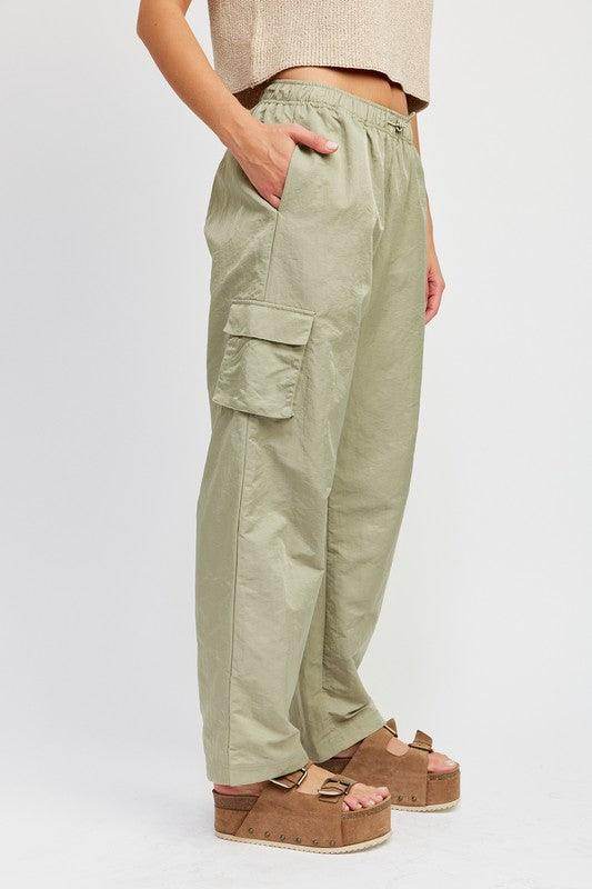 Straight Leg Pants Elastic Waist Band - VacationGrabs