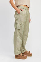 Straight Leg Pants Elastic Waist Band - VacationGrabs