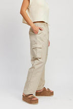 Straight Leg Pants Elastic Waist Band - VacationGrabs
