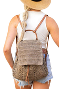 Straw Beach Backpack for Stylish Getaways