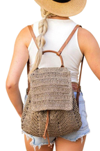 Straw Beach Backpack for Stylish Getaways