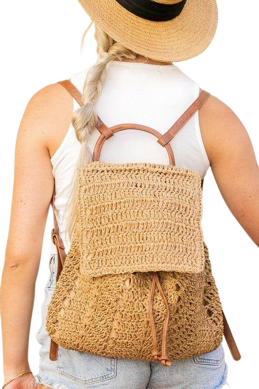 Straw Beach Backpack for Stylish Getaways