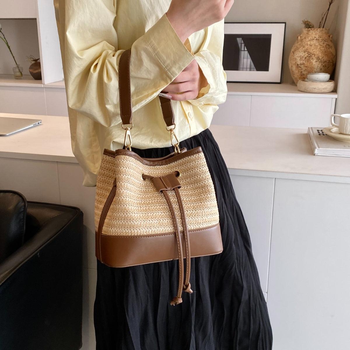 Wallets, Handbags & Accessories Straw Braided Shoulder Bag