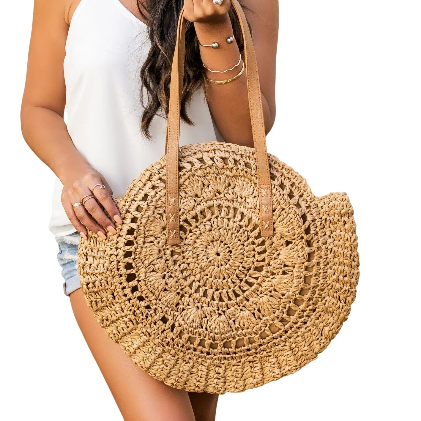 Straw Circle Tote