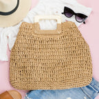 Aili's Corner straw tote handbags in natural color, ideal for summer outings
