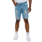 WEIV stretch denim shorts for vacation with distressed detailing and a casual fit for summer outings