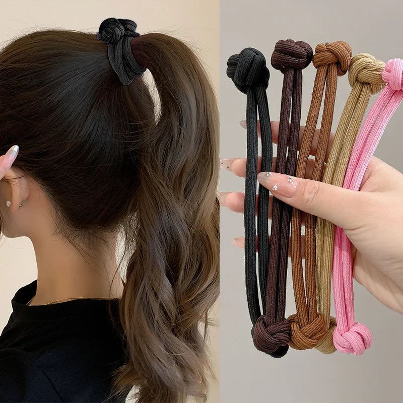 Stretch rubber hair ties for women in assorted colors, perfect for hairstyles
