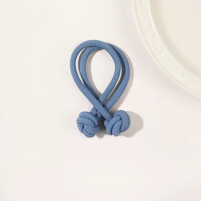 Blue stretch rubber hair ties for women, perfect for everyday use
