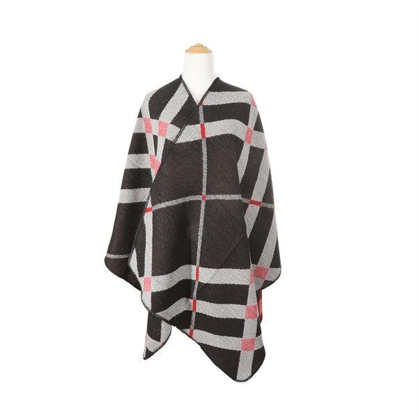 Women's Coats & Jackets Stripe Asymmetrical Poncho
