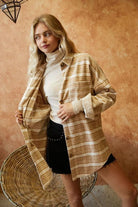 Women's Coats & Jackets Stripe Button Down Long Sleeve Shacket