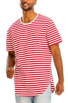 Men's Shirts Striped Elongated Tshirt