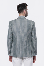 Striped Green Men Suit by Wessi – angled view