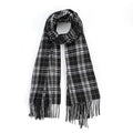 Striped Plaid Fringed Scarf - VacationGrabs
