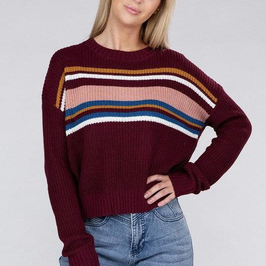 Women's Sweaters Striped Pullover Sweater