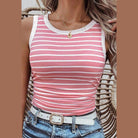 Striped Round Neck Tank - VacationGrabs
