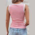 Striped Round Neck Tank - VacationGrabs