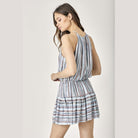 Mustard Seed women's sleeveless striped summer dress with relaxed fit and gathered waist