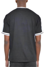 Striped Tape Short Sleeve Crew Neck Tshirt - VacationGrabs