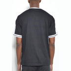 Striped Tape Short Sleeve Round Neck Shirts - VacationGrabs