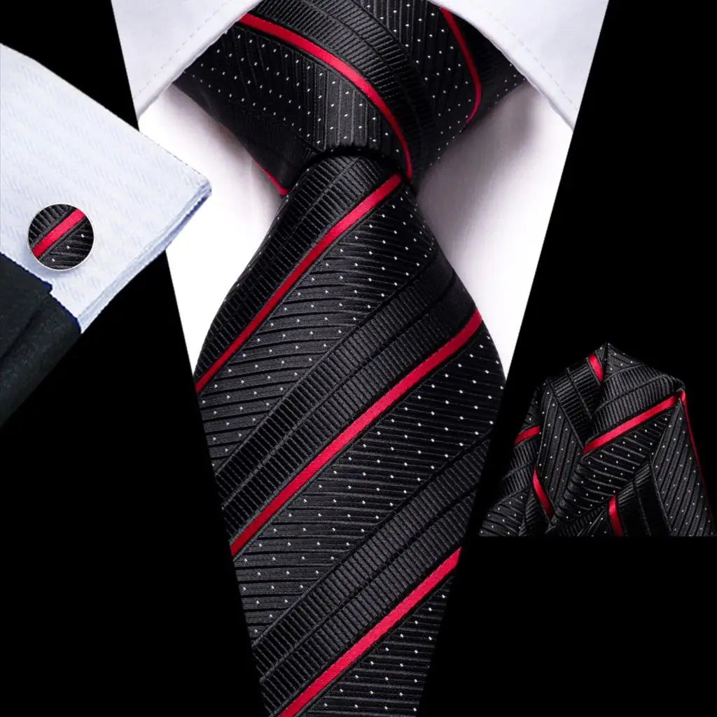 Black and red striped ties for men, perfect for formal occasions