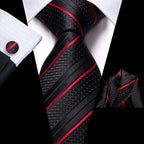 Black and red striped ties for men, perfect for formal occasions