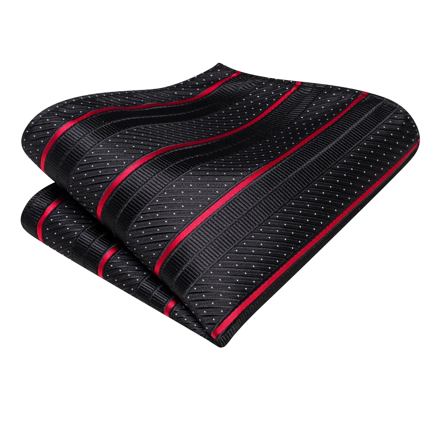 Black striped ties for men with red accents, suitable for formal events