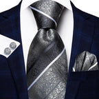 Men's elegant gray striped ties for men, perfect for formal occasions