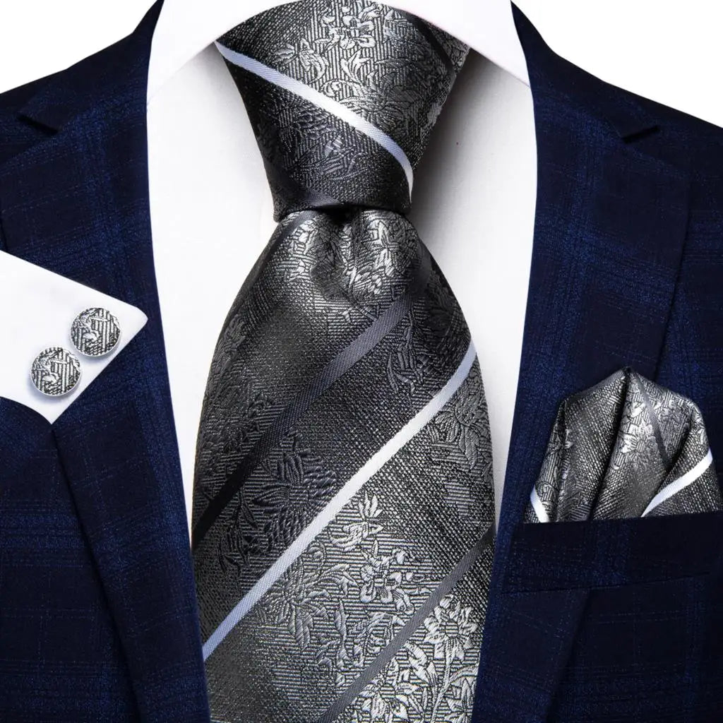 Men's elegant gray striped ties for men, perfect for formal occasions