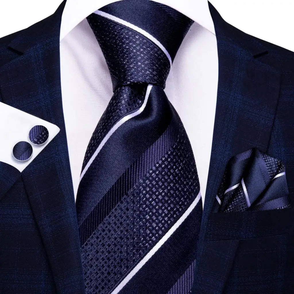 Men's navy striped ties for men, stylish formal wear accessory
