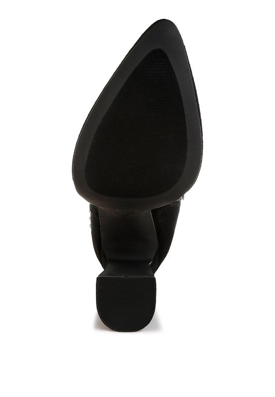 Sole of Rag Company stud embellished high ankle boots with textured grip for stability and comfort