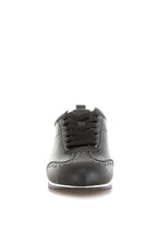 Women's black studded leather sneakers for casual style and comfort