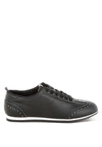 Women's black studded leather sneakers for casual wear