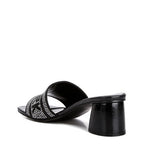 Rag Company black women's studio 55 New York sandals with block heel and studded design
