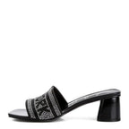 Rag Company women's black heeled sandals with studded straps studio 55 New York sandals