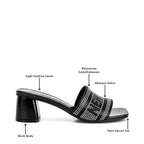 Rag Company women's studio 55 New York sandals with rhinestone embellishments and block heels