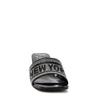 Rag Company women's black studio 55 New York sandals with crystal embellishments and open toe design
