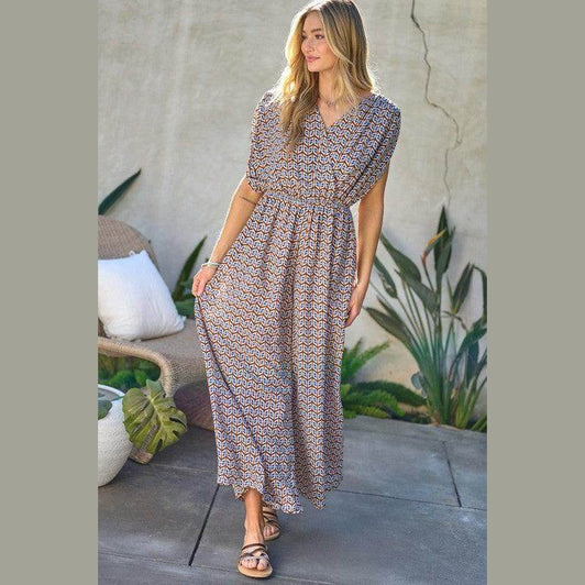 Davi & Dani Women's Stylish Beachwear for Women in a Floral Print with Puff Sleeves