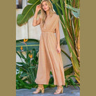 Davi & Dani stylish beachwear for women featuring a patterned sleeveless jumpsuit perfect for summer outings