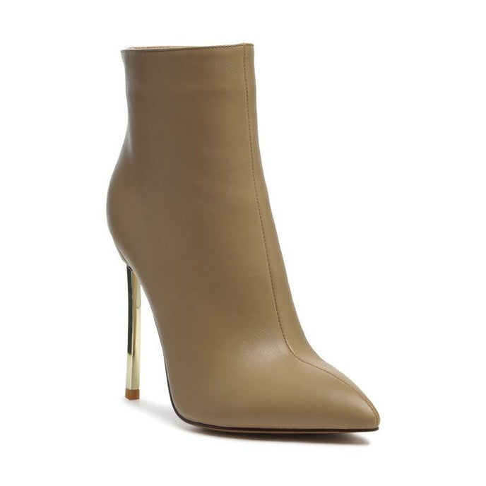 Rag Company stylish beige booties with a pointed toe and stiletto heel for trendy outfits